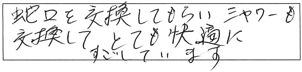 蛇口交換などの作業/80代女性