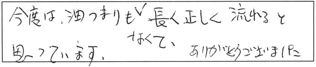 台所排水詰まり除去などの作業/80代女性