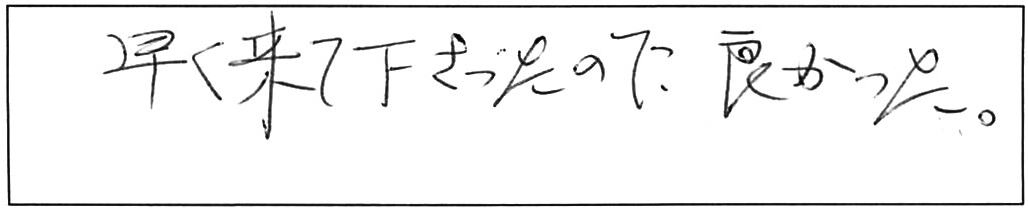トイレ詰まり除去などの作業/70代男性