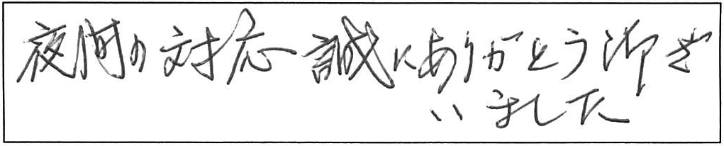 夜間対応した蛇口交換作業/80代男性